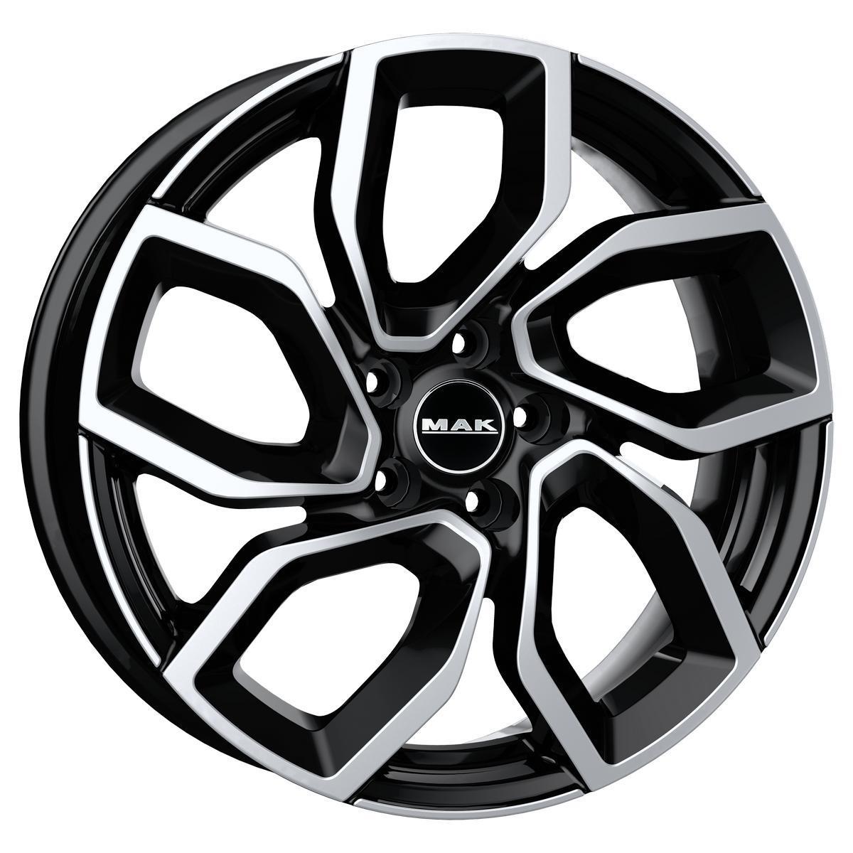 Литой диск MAK Apollo 7,50x18 5x108 DIA65,1  ET45  Чёрный глянцевый с полированной лицевой частью