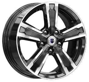 Литой диск K&K Оклахома 6,50x16 5x100 DIA57,1  ET38  Чёрный глянцевый с полированной лицевой частью