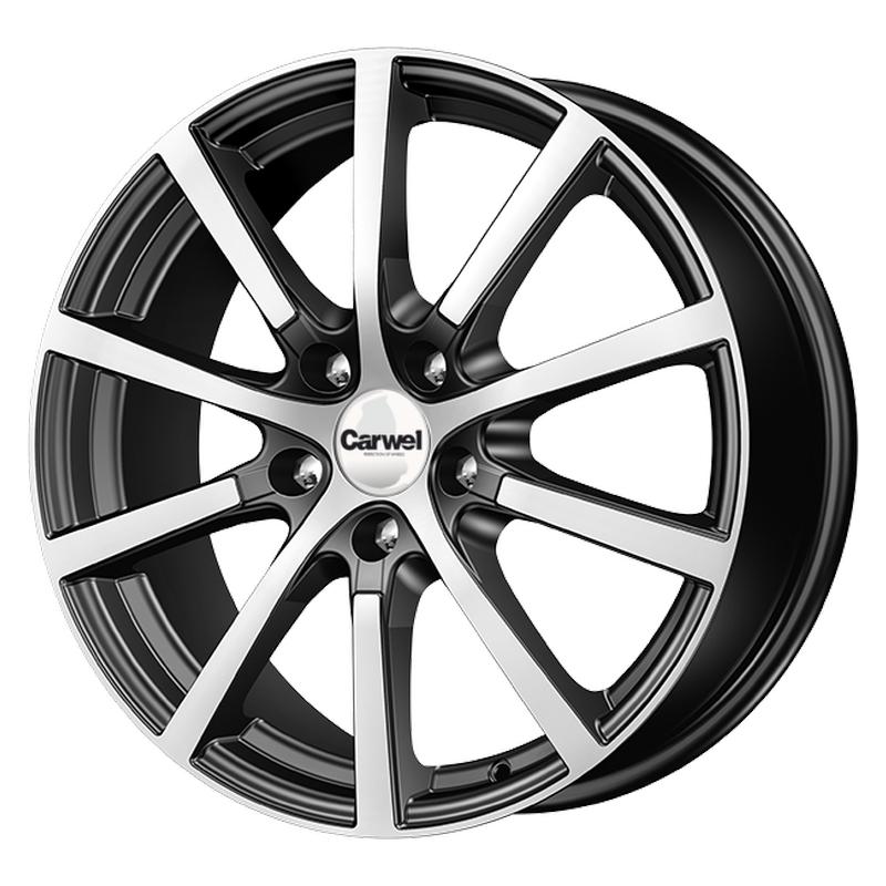 Литой диск Carwel Кентавр-ab 102 7x17 5x105 DIA56.6  ET42  AB / Черный с алмазной проточкой