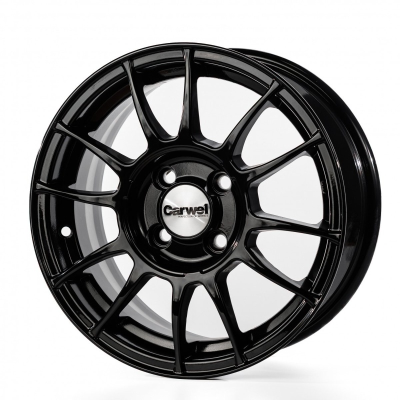 Литой диск Carwel Лухта-bk 37 6x14 4x98 DIA58.5  ET35  BK / Чёрный глянцевый