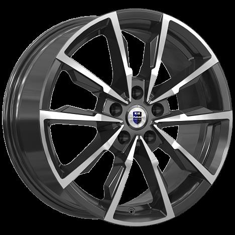 Литой диск K&K Меренге 7,50x17 5x114.3 DIA67,1  ET35  Чёрный глянцевый с полированной лицевой частью