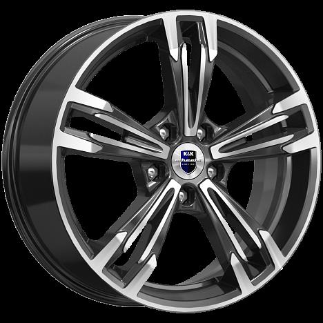 Литой диск K&K Karrera Light 7x18 5x108 DIA67,1  ET33  Чёрный глянцевый с полированной лицевой частью
