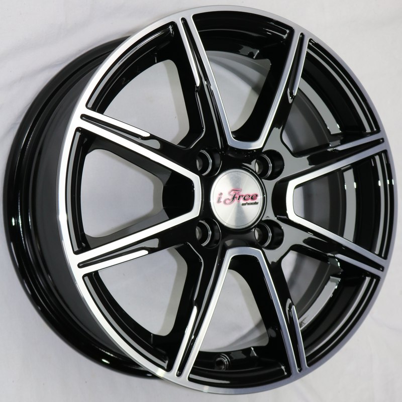 Литой диск iFree KC1029-mb Майами лайт 5.5x14 4x98 DIA58.5  ET35  Блэк Джек / Чёрный с алмазной проточкой