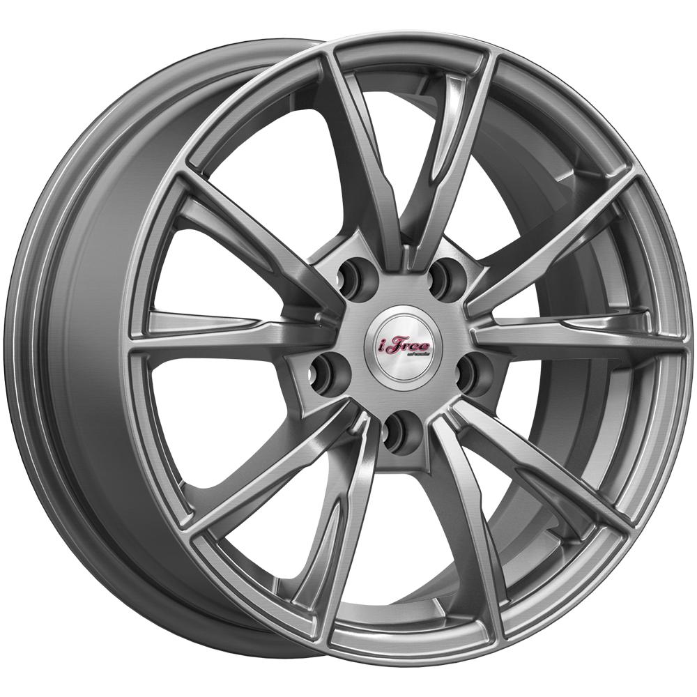 Литой диск iFree Сион 6,50x15 5x108 DIA63,35  ET45  Серый тёмный глянцевый
