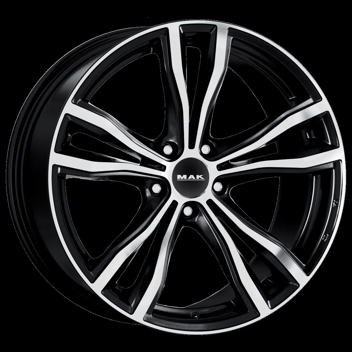Литой диск MAK X-Mode 9,50x21 5x112 DIA66,6  ET37  Чёрный глянцевый с полированной лицевой частью