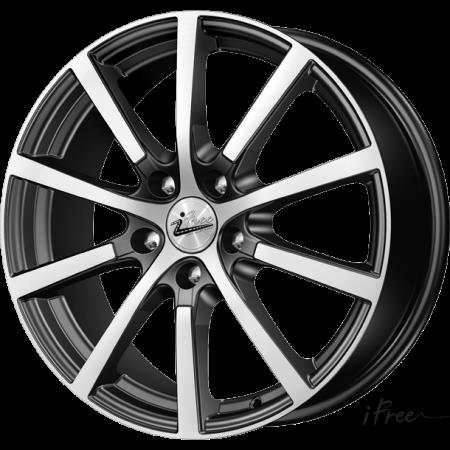 Литой диск iFree Big Byz 7x17 5x114.3 DIA67,1  ET35  Чёрный глянцевый с полированной лицевой частью