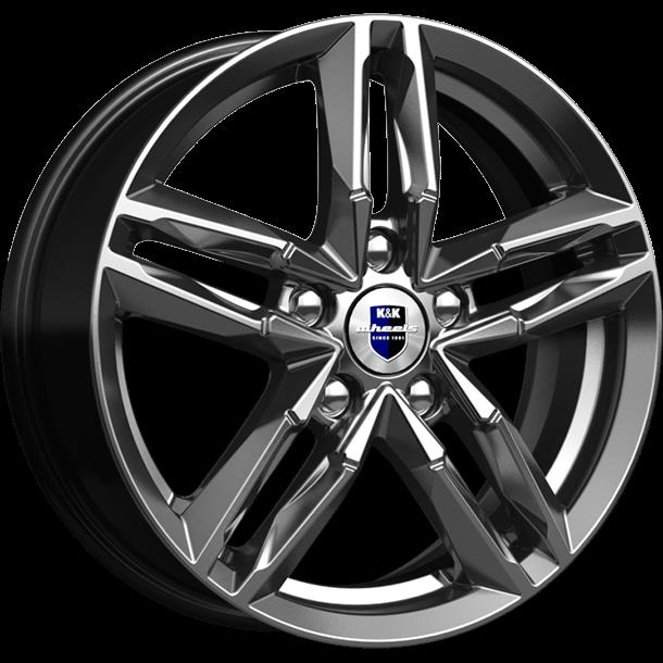 Литой диск K&K Sayan 6x16 5x110 DIA65,1  ET44  Чёрный глянцевый с полированной лицевой частью