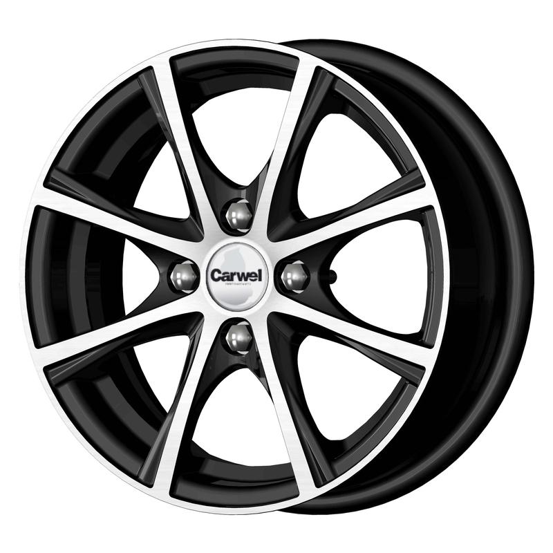 Литой диск Carwel Легран-ab 5.5x14 4x100 DIA67.1  ET39  AB / Черный с алмазной проточкой