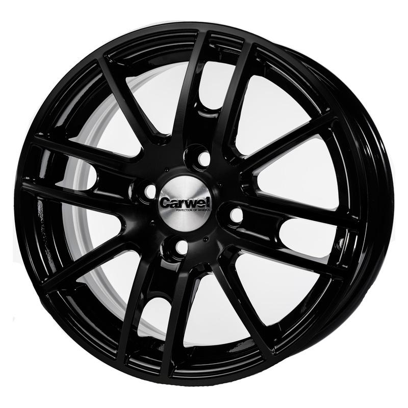 Литой диск Carwel Лада-bk 173 5.5x14 4x100 DIA60.1  ET43  BK / Чёрный глянцевый