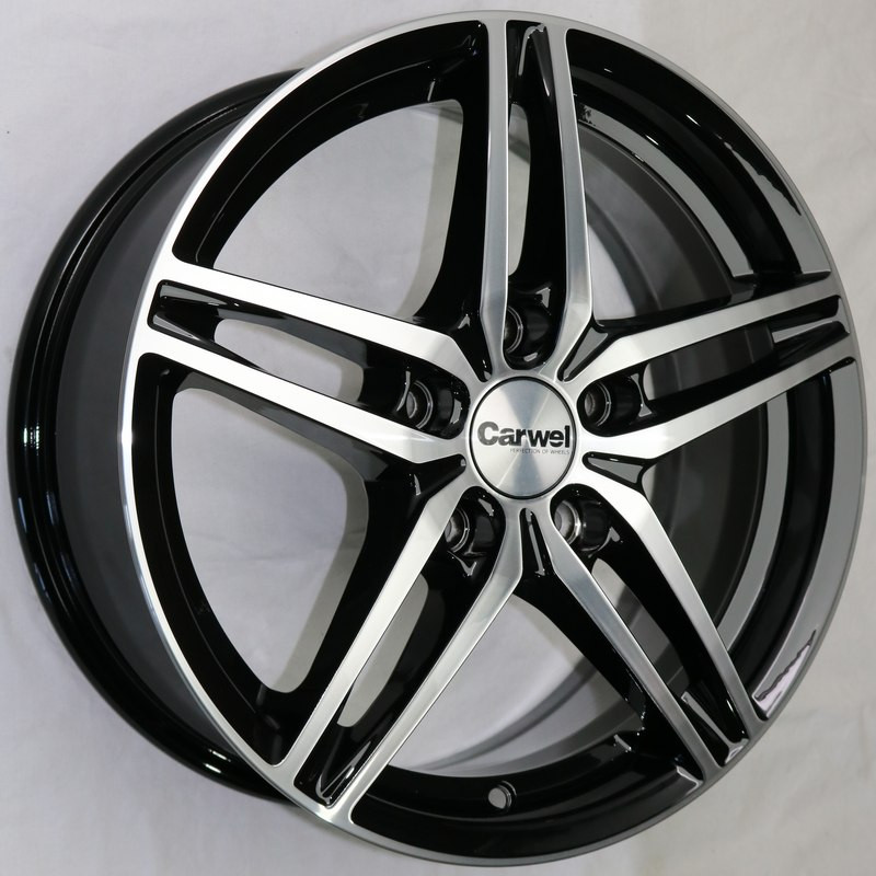 Литой диск Carwel Хумми-ab 219 6.5x16 5x108 DIA63.35  ET50  AB / Черный с алмазной проточкой