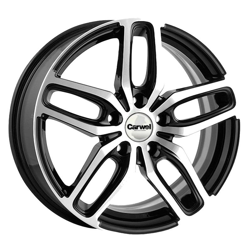 Литой диск Carwel Виви-ab 199 6.5x17 4x100 DIA60.1  ET43  AB / Черный с алмазной проточкой
