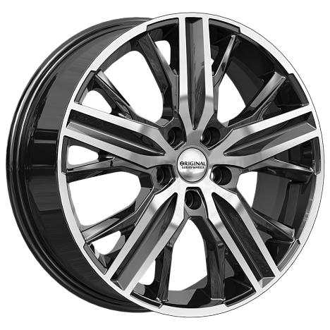 Литой диск Skad KL-375 6,50x18 5x108 DIA60,1  ET33  Чёрный глянцевый с полированной лицевой частью