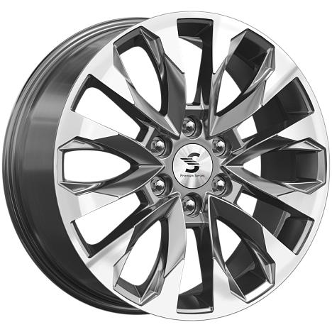 Литой диск K&K КР007 8x20 6x139.7 DIA67,1  ET38  Серый тёмный с полированной лицевой частью
