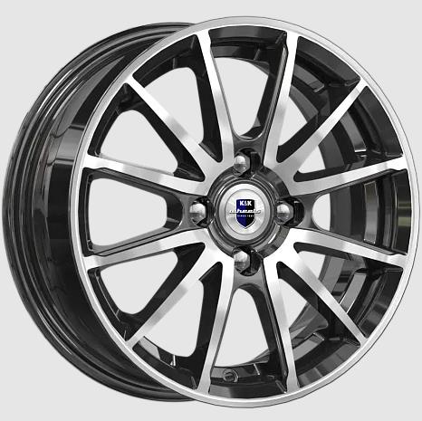 Литой диск K&K Квант 5,50x14 4x100 DIA60,1  ET38  Чёрный глянцевый с полированной лицевой частью