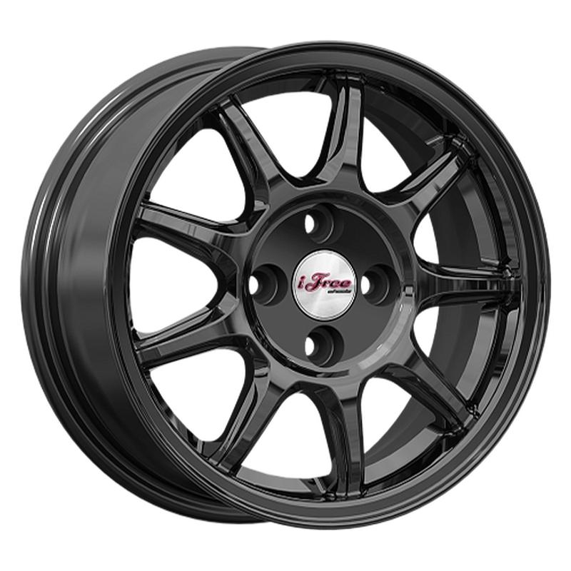 Литой диск iFree KC1068-bk Эвил 5.5x14 4x98 DIA58.5  ET35  BK / Чёрный глянцевый