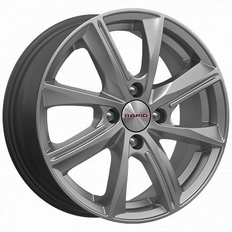Литой диск K&K Арнар 6x15 4x100 DIA67,1  ET35  Серый тёмный глянцевый