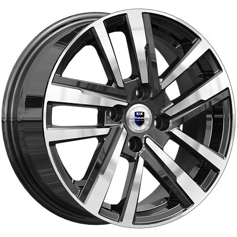 Литой диск K&K Хант 6x15 4x100 DIA67,1  ET45  Чёрный глянцевый с полированной лицевой частью