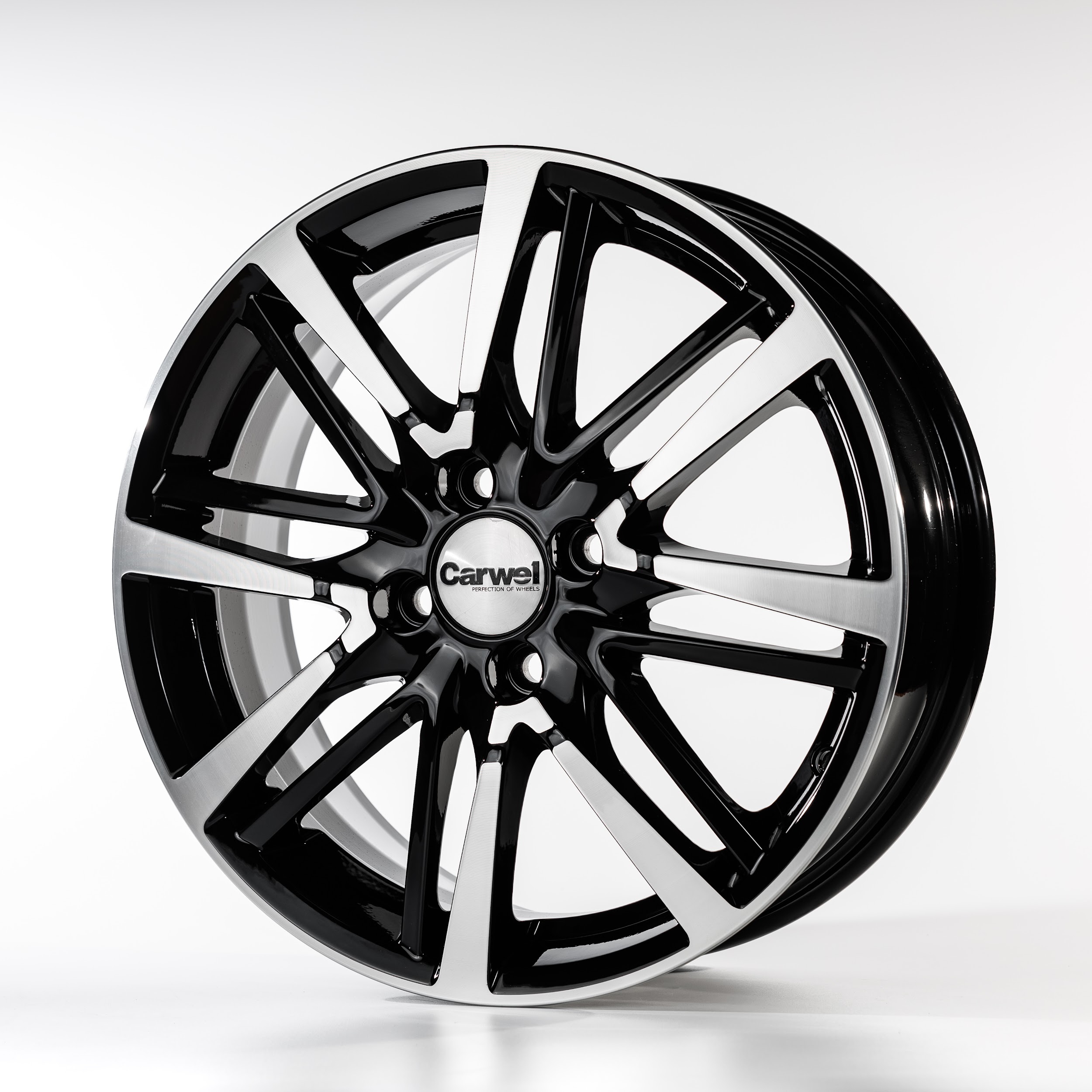 Литой диск Carwel Бустах-ab 216 6x16 4x100 DIA60.1  ET50  AB / Черный с алмазной проточкой