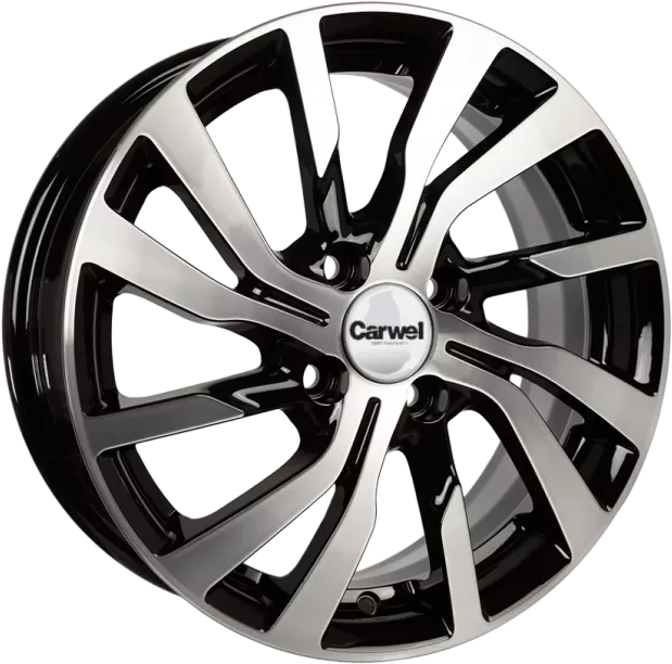 Литой диск Carwel Вест-ab 196 (Vesta) 6x15 4x100 DIA60.1  ET50  AB / Черный с алмазной проточкой