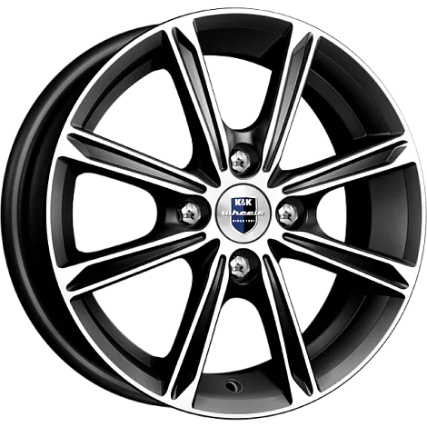 Литой диск K&K KC698-mb Флэш 5x14 4x100 DIA67.1  ET35  алмаз чёрный / Чёрный с алмазной проточкой
