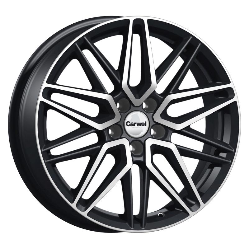 Литой диск Carwel Вайс-ab 233 (Ford Bronko Sport) 7x18 5x108 DIA63.4  ET38  AB / Черный с алмазной проточкой