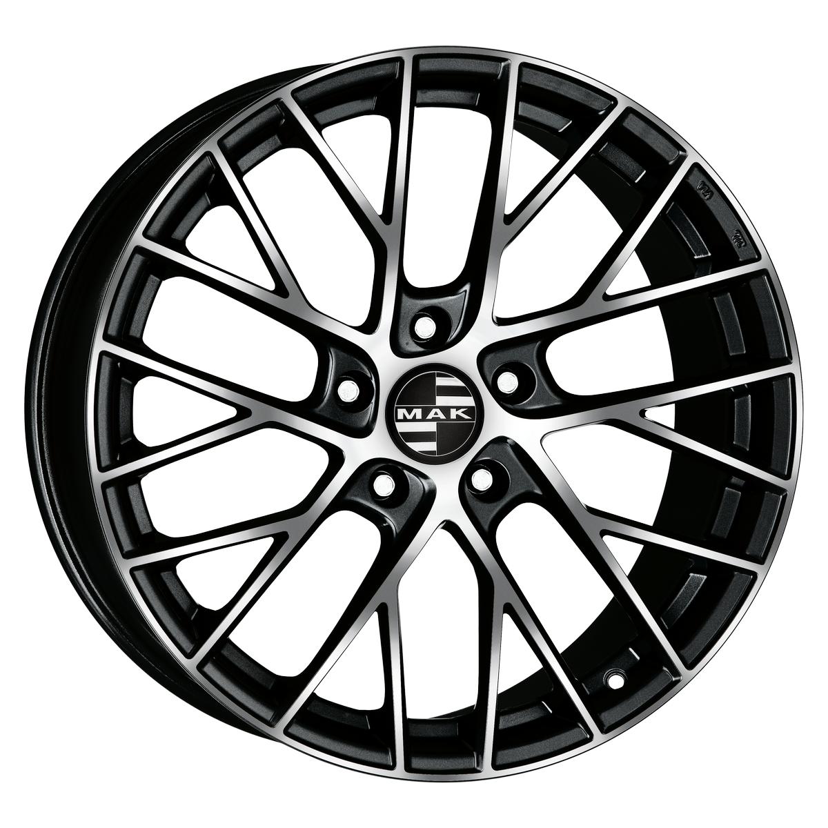 Литой диск MAK Monaco 8,5x19 5x130 DIA71,6  ET55  Чёрный глянцевый с полированной лицевой частью