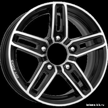 Литой диск K&K Дон 6,50x16 5x139.7 DIA98,0  ET40  Чёрный глянцевый с полированной лицевой частью
