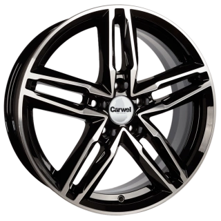 Литой диск Carwel Малык-ab 138 7x17 5x100 DIA57.1  ET35  AB / Черный с алмазной проточкой