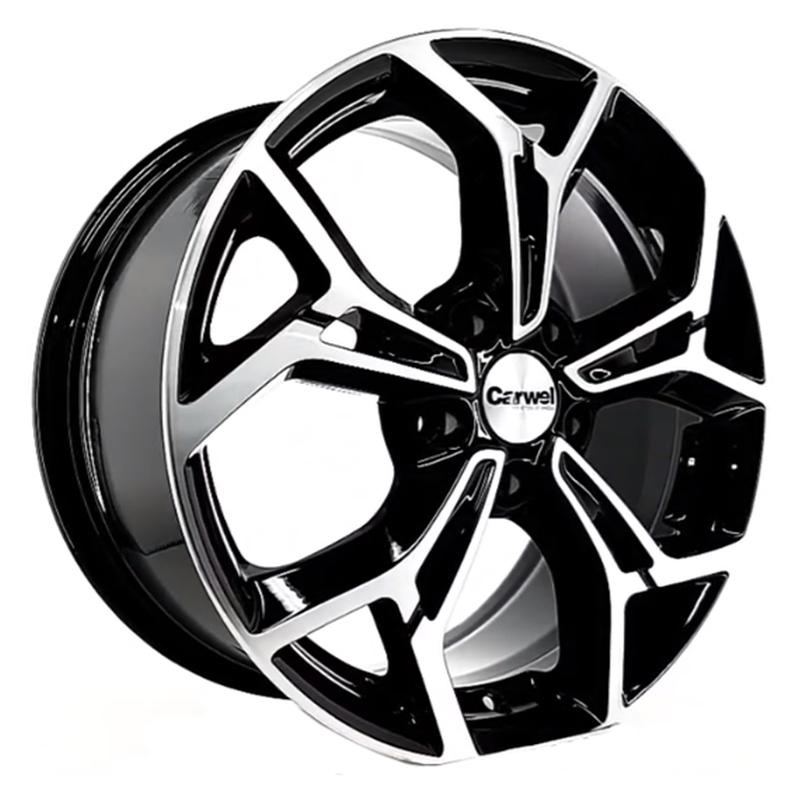 Литой диск Carwel Карачи-ab 203 (Octavia) 7x17 5x112 DIA57.1  ET49  AB / Черный с алмазной проточкой