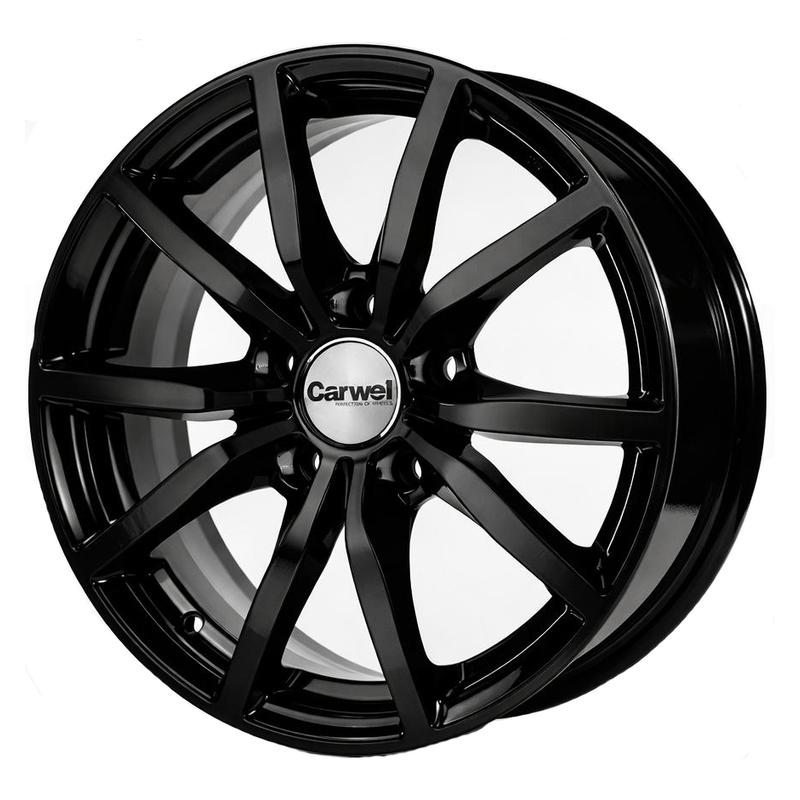 Литой диск Carwel Бекан-bk 57(126) 6.5x15 5x110 DIA65.1  ET35  BK / Чёрный глянцевый