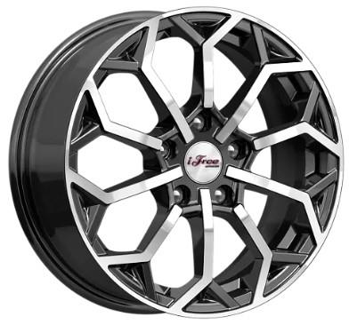 Литой диск iFree Спейс-Нидл 6,50x16 5x112 DIA57,1  ET46  Чёрный глянцевый с полированной лицевой частью