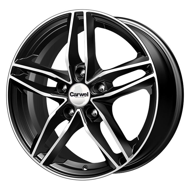 Литой диск Carwel Тау-ab 131(107) 6.5x16 5x114.3 DIA67.1  ET31.5  AB / Черный с алмазной проточкой
