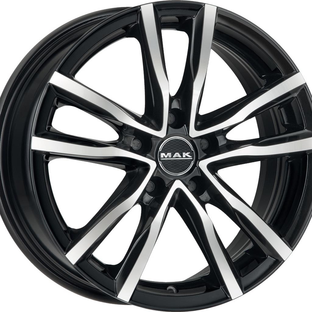 Литой диск MAK Milano 6,50x16 5x108 DIA72,0  ET35  Чёрный глянцевый с полированной лицевой частью