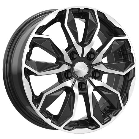 Литой диск Skad Сочи 6x16 5x110 DIA63,35  ET45  Чёрный глянцевый с полированной лицевой частью