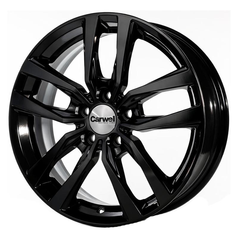 Литой диск Carwel Негито-bk 214 6x16 5x100 DIA57.1  ET38  BK / Чёрный глянцевый
