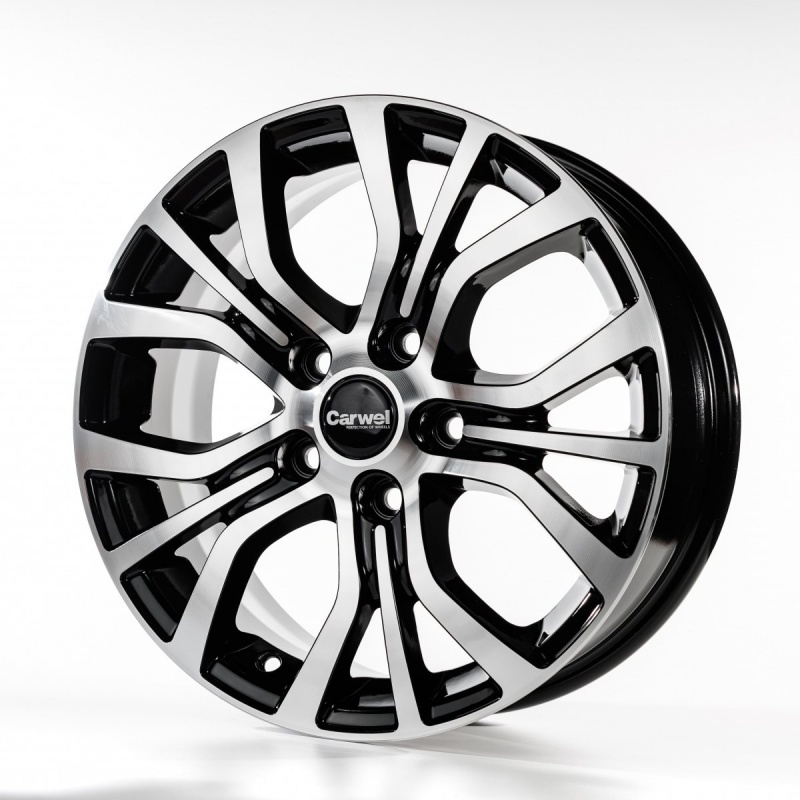 Литой диск Carwel Лум-ab 1608 (Emgrand / S50) 6.5x16 5x114.3 DIA54.1  ET45  ABT / Черный с алмазной проточкой