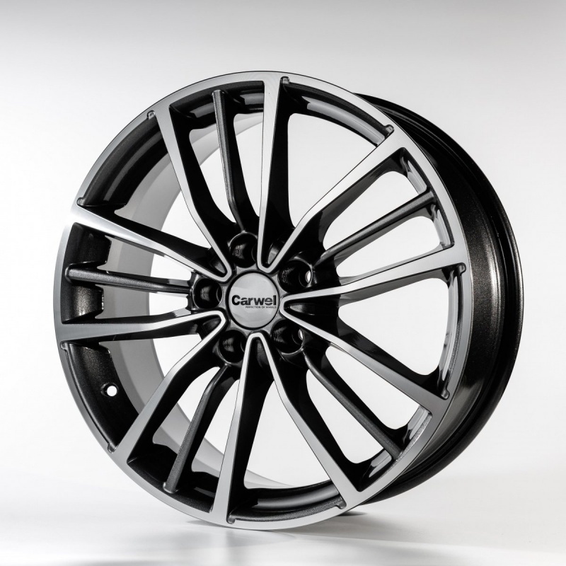 Литой диск Carwel Крет-ag 1812 (Hyundai Tucson) 7x18 5x114.3 DIA67.1  ET51  AGR / Графитовый с алмазной проточкой