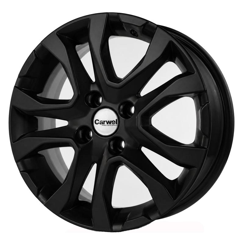 Литой диск Carwel Нюк-bk 191 6x16 4x100 DIA60.1  ET45  BK / Чёрный глянцевый