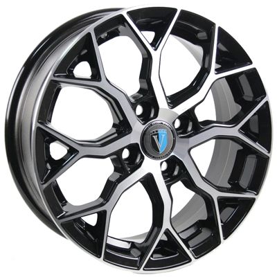 Литой диск Venti 1519 6x15 4x100 DIA60,1  ET46  Чёрный с полированным ободом