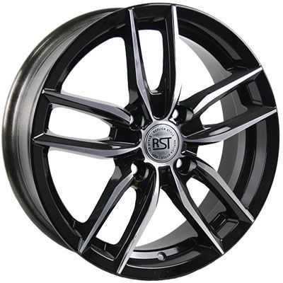 Литой диск RST R076 (Solaris/Rio) 6x16 4x100 DIA54,1  ET48  Чёрный с полированным ободом