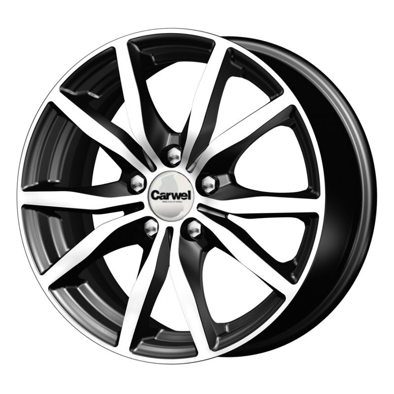 Литой диск Carwel Бекан-ab 57(126) 6.5x15 5x108 DIA67.1  ET43  AB / Черный с алмазной проточкой