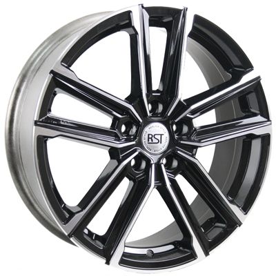 Литой диск RST R078 (LX TGDI) 7x18 5x108 DIA60,1  ET23  Черный глянцевый с проточкой