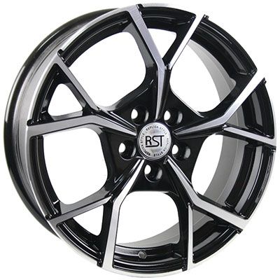 Литой диск RST R086 (Skoda, VW) 6,50x16 5x112 DIA57,1  ET40  Чёрный с полированным ободом