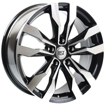 Литой диск RST R047 (Yeti) 7x17 5x112 DIA57,1  ET40  Черный глянцевый с проточкой