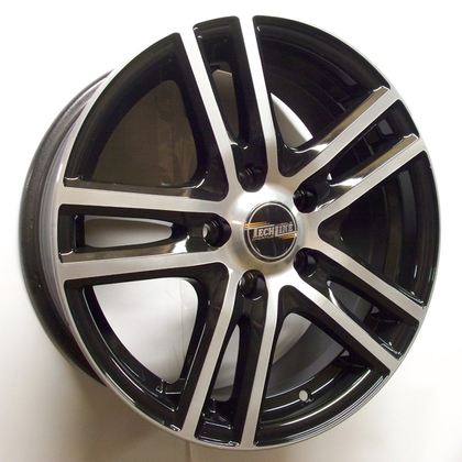 Литой диск TechLine 529-bd 6x15 5x114.3 DIA67,1  ET38  Черный с полировкой
