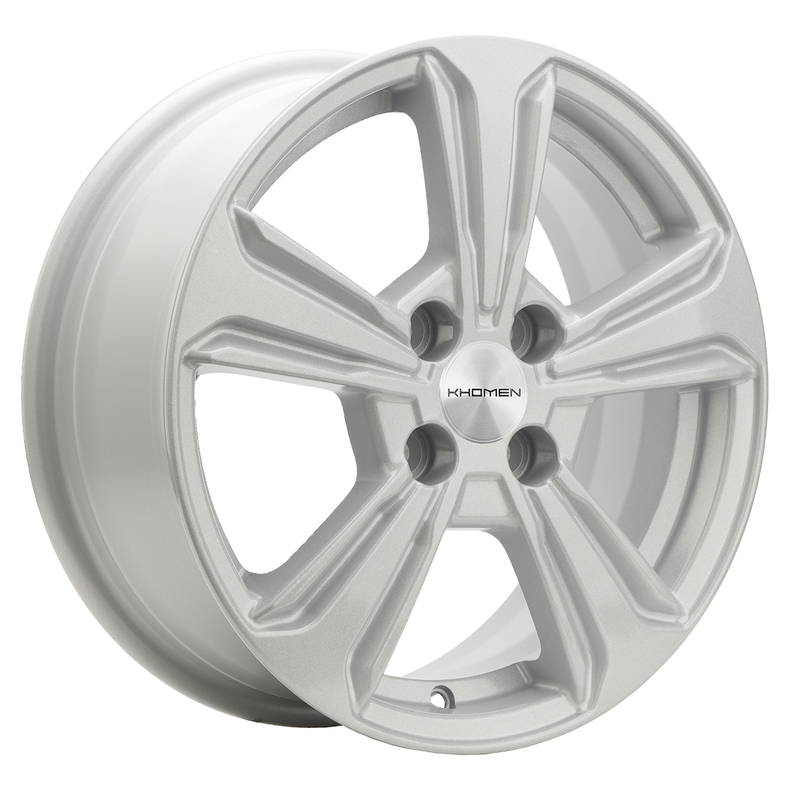 Литой диск Khomen Wheels KHW1502 (Solano) 6x15 4x100 DIA54,1  ET45  Серебристый полированный