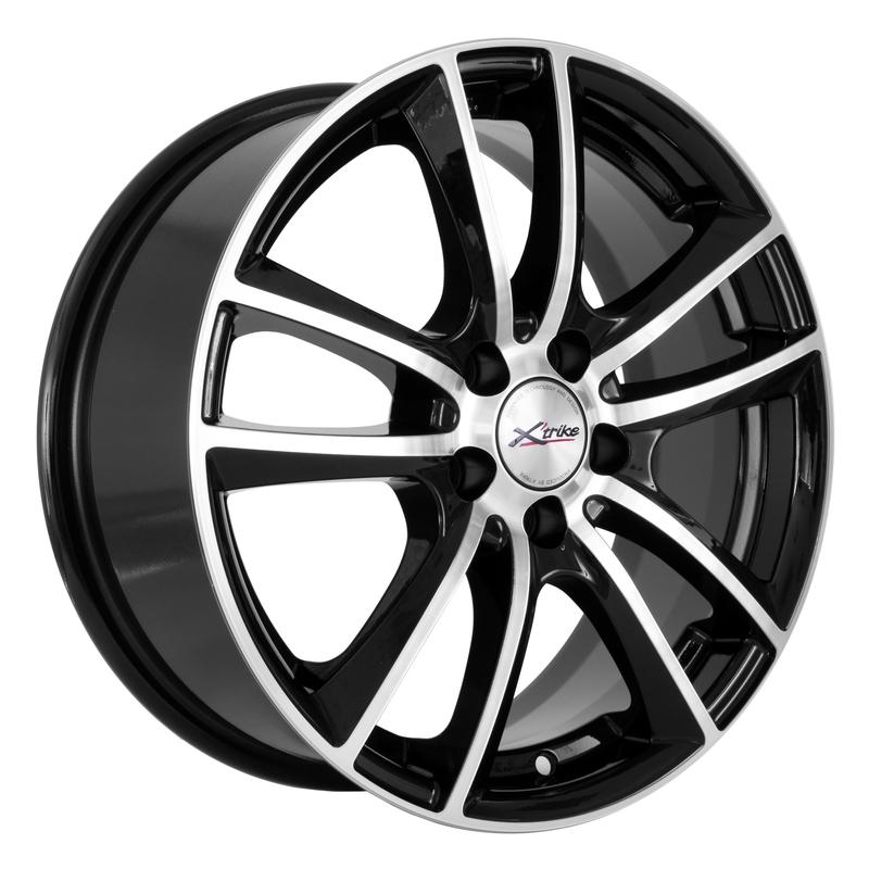 Литой диск X'trike X-116М 6,50x16 5x114.3 DIA60,1  ET45  Полностью черный полированный