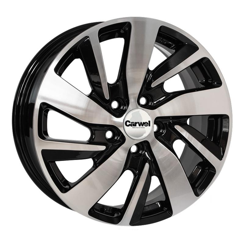 Литой диск Carwel Байкал-ab 166 (Fluence) 6.5x16 5x114.3 DIA66.1  ET47  AB / Черный с алмазной проточкой
