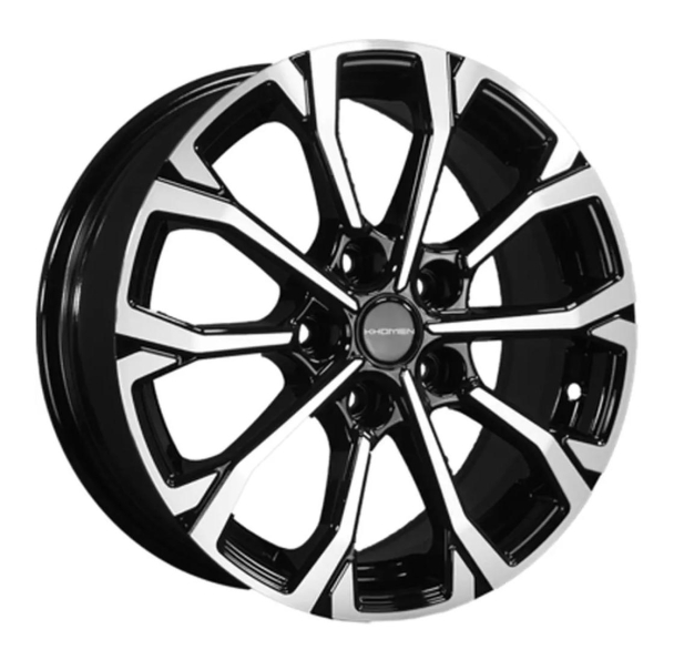 Литой диск Khomen Wheels KHW1605 (Fluence/Juke) 6,50x16 5x114.3 DIA66,1  ET47  Черный с полировкой