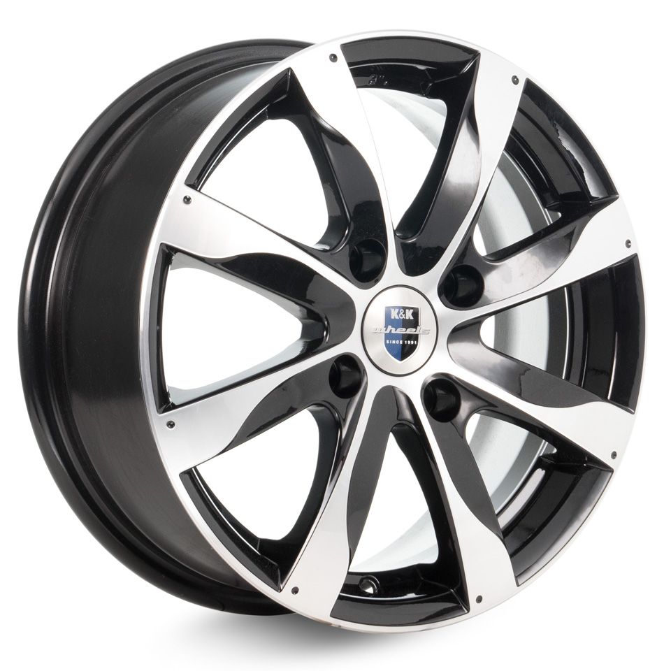 Литой диск K&K Джемини-оригинал (КС617) 6x15 4x100 DIA60,1  ET37  Глянцевый черный с алмазной проточкой до металла